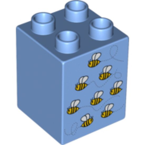 Duplo, Brick 2 x 2 x 2 with 8 Bees Pattern