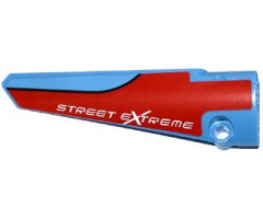 Technic, Panel Fairing # 5 Long Smooth, Side A with 'STREET EXTREME' on Red Background Pattern (Sticker) - Set 42036