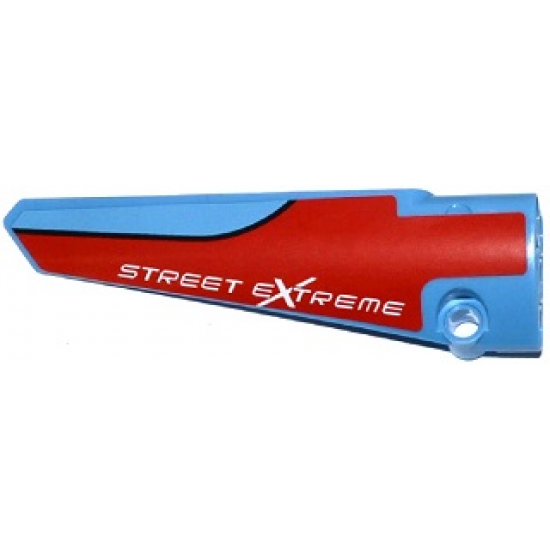 Technic, Panel Fairing # 5 Long Smooth, Side A with 'STREET EXTREME' on Red Background Pattern (Sticker) - Set 42036