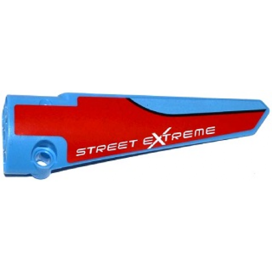 Technic, Panel Fairing # 6 Long Smooth, Side B with 'STREET EXTREME' on Red Background Pattern (Sticker) - Set 42036