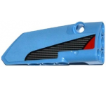 Technic, Panel Fairing # 4 Small Smooth Long, Side B with Red Triangle and Carbon Fiber Pattern (Sticker) - Set 42036
