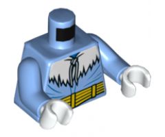Torso Winter Jacket with Fur, Strings and Yellow Belt Pattern (Captain Cold) / Medium Blue Arms / White Hands