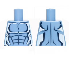 Torso Alien with Dark Blue Muscles Outline and White Edges Pattern