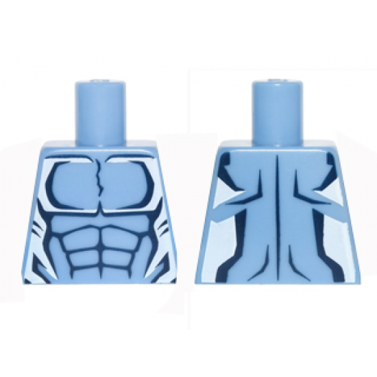 Torso Alien with Dark Blue Muscles Outline and White Edges Pattern