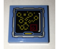 Tile 2 x 2 with Batcomputer Yellow Light Display Pattern (Sticker) - Set 70909