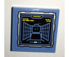 Tile 2 x 2 with Batcomputer Minifigure Target Display Pattern (Sticker) - Set 70909