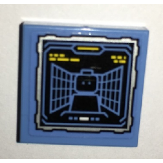 Tile 2 x 2 with Batcomputer Minifigure Target Display Pattern (Sticker) - Set 70909