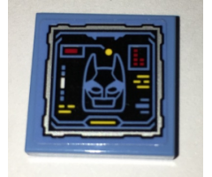 Tile 2 x 2 with Batcomputer Batsuit Cowl Display Pattern (Sticker) - Set 70909