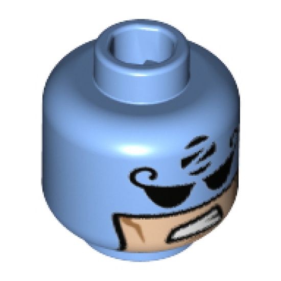 Minifigure, Head Balaclava with Black Eyes, 'Z' in Black Circle, Light Nougat Face with Sneer Pattern - Hollow Stud