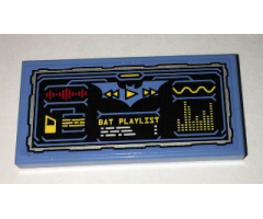 Tile 2 x 4 with Batcomputer Bat Playlist Status Pattern (Sticker) - Set 70909