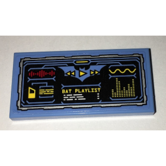 Tile 2 x 4 with Batcomputer Bat Playlist Status Pattern (Sticker) - Set 70909