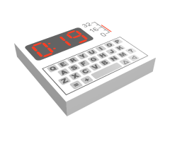 Tile 2 x 2 with Keyboard and Red '0:19' Pattern