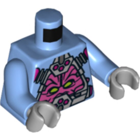 Torso Robot with Kraang and Control Harness Pattern / Medium Blue Arms / Light Bluish Gray Hands