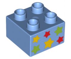 Duplo, Brick 2 x 2 with 6 Stars Pattern