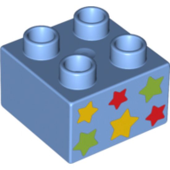 Duplo, Brick 2 x 2 with 6 Stars Pattern