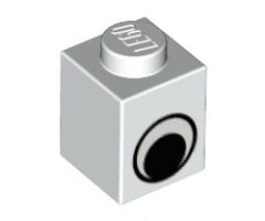 Brick 1 x 1 with Eye Simple Black and White Pattern
