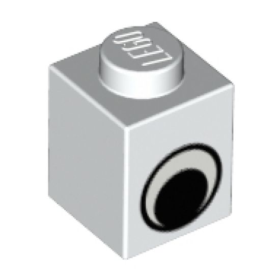 Brick 1 x 1 with Eye Simple Black and White Pattern