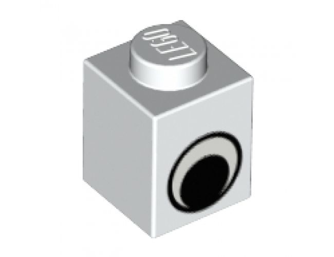 Brick 1 x 1 with Eye Simple Black and White Pattern