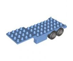 Duplo, Vehicle Trailer Four Rear Wheels, Elevated Front End, 4 x 12 Studs with Gate Hinge