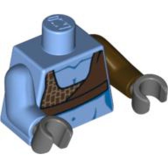 Torso SW Aayla Secura Pattern 1 / Dark Brown Arm Left / Medium Blue Arm Right / Dark Bluish Gray Hands