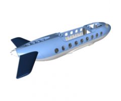 Duplo, Aircraft Airplane Large Fuselage with Very Light Bluish Gray Lower Section, Dark Bluish Gray Inner Base and Dark Blue Horizontal Tail