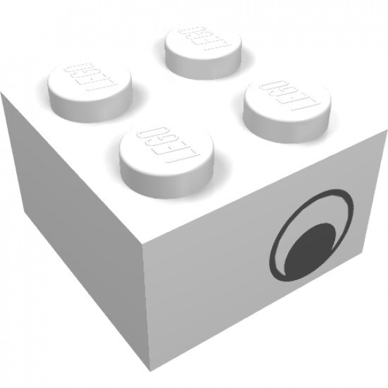 Brick 2 x 2 with Eye without White Pattern on Two Sides, Offset