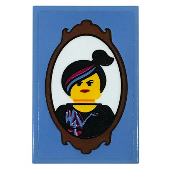Tile 2 x 3 with Framed Lucy Picture Pattern (Sticker) - Set 70831