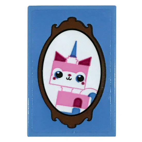 Tile 2 x 3 with Framed Unikitty Picture Pattern (Sticker) - Set 70831