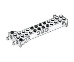 Brick, Modified 2 x 12 with 2 Side Pins and 2 End Pins, Technic Holes, and 4W Flared End