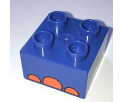 Duplo, Brick 2 x 2 with Elephant Foot Pattern