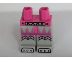 Hips and Light Bluish Gray Legs with Silver Mechanical Belt with Hearts, Riveted Knees and Feet Pattern