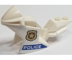 Riding Cycle Motorcycle Fairing, Racing (Sport) Bike with Gold Badge and 'POLICE' on Blue Stripe Pattern on Both Sides (Stickers) - Sets 60208 / 60210 / 60233