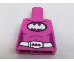 Torso Batman Female Logo on Magenta Oval and Silver Belt with Bat Buckle Pattern