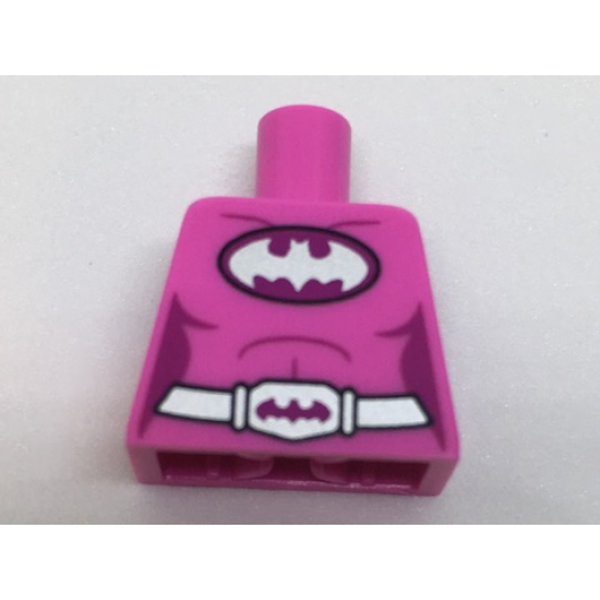 Torso Batman Female Logo on Magenta Oval and Silver Belt with Bat Buckle Pattern