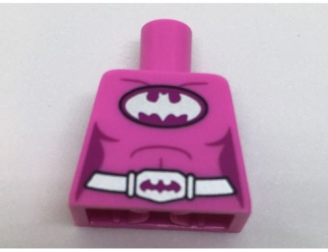 Torso Batman Female Logo on Magenta Oval and Silver Belt with Bat Buckle Pattern