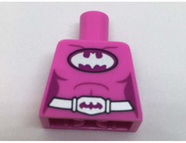 Torso Batman Female Logo on Magenta Oval and Silver Belt with Bat Buckle Pattern
