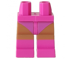 Hips and Medium Nougat Legs with Dark Pink Swimsuit and Boots Pattern