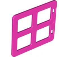 Duplo, Building Door / Window Pane 1 x 4 x 3 with Four Same Sizes Panes Square Corners