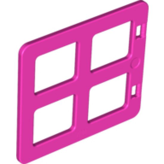 Duplo, Building Door / Window Pane 1 x 4 x 3 with Four Same Sizes Panes Square Corners