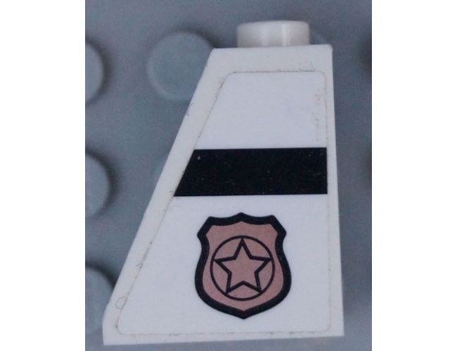 Slope 65 2 x 1 x 2 with Police Badge with Star Logo and Black Stripe Pattern Model Left Side (Sticker) - Set 60131