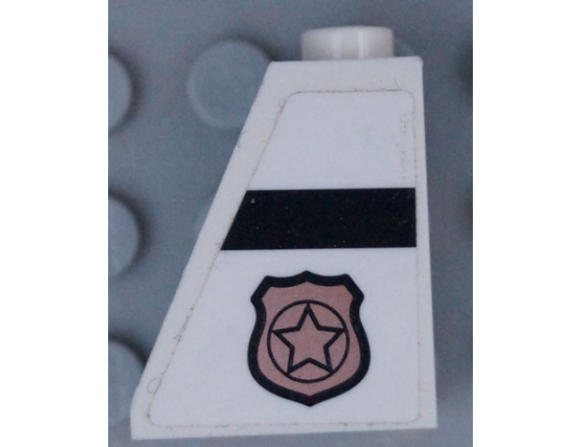 Slope 65 2 x 1 x 2 with Police Badge with Star Logo and Black Stripe Pattern Model Left Side (Sticker) - Set 60131