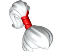 Minifigure, Hair Pulled Back Into High Ponytail with Red Wrap Pattern
