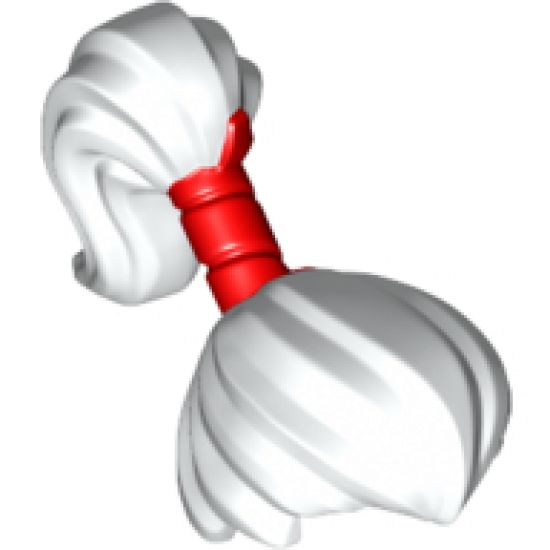 Minifigure, Hair Pulled Back Into High Ponytail with Red Wrap Pattern