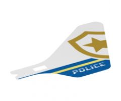 Plastic Tail for Flying Helicopter with 'POLICE' and Partial Police Gold Star Badge Pattern on Both Sides