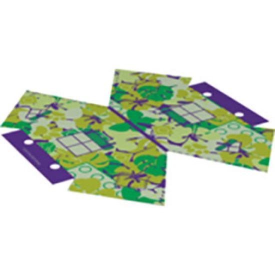 Cloth Tent, Friends Jungle Leaves with Dark Purple Trim Pattern