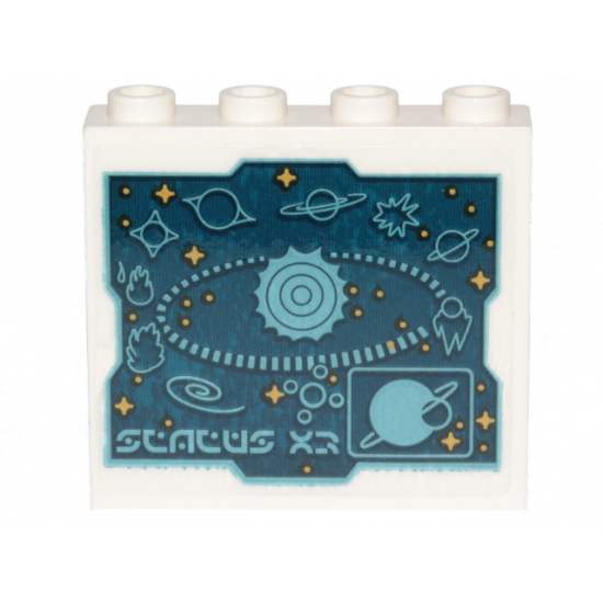 Panel 1 x 4 x 3 with Side Supports - Hollow Studs with Systar System Stellar Map Pattern (Sticker) - Set 70830