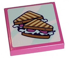 Tile 2 x 2 with Grilled Sandwiches Pattern (Sticker) - Set 41336