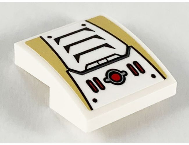 Slope, Curved 2 x 2 with Tan Triangles, Machinery and Vents Pattern (Sticker) - Set 71702