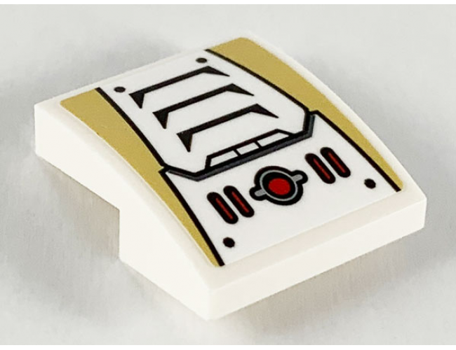 Slope, Curved 2 x 2 with Tan Triangles, Machinery and Vents Pattern (Sticker) - Set 71702