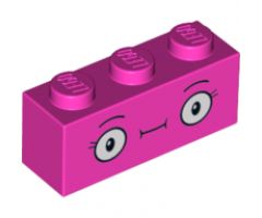 Brick 1 x 3 with Large Round Eyes and Eyelashes Pattern